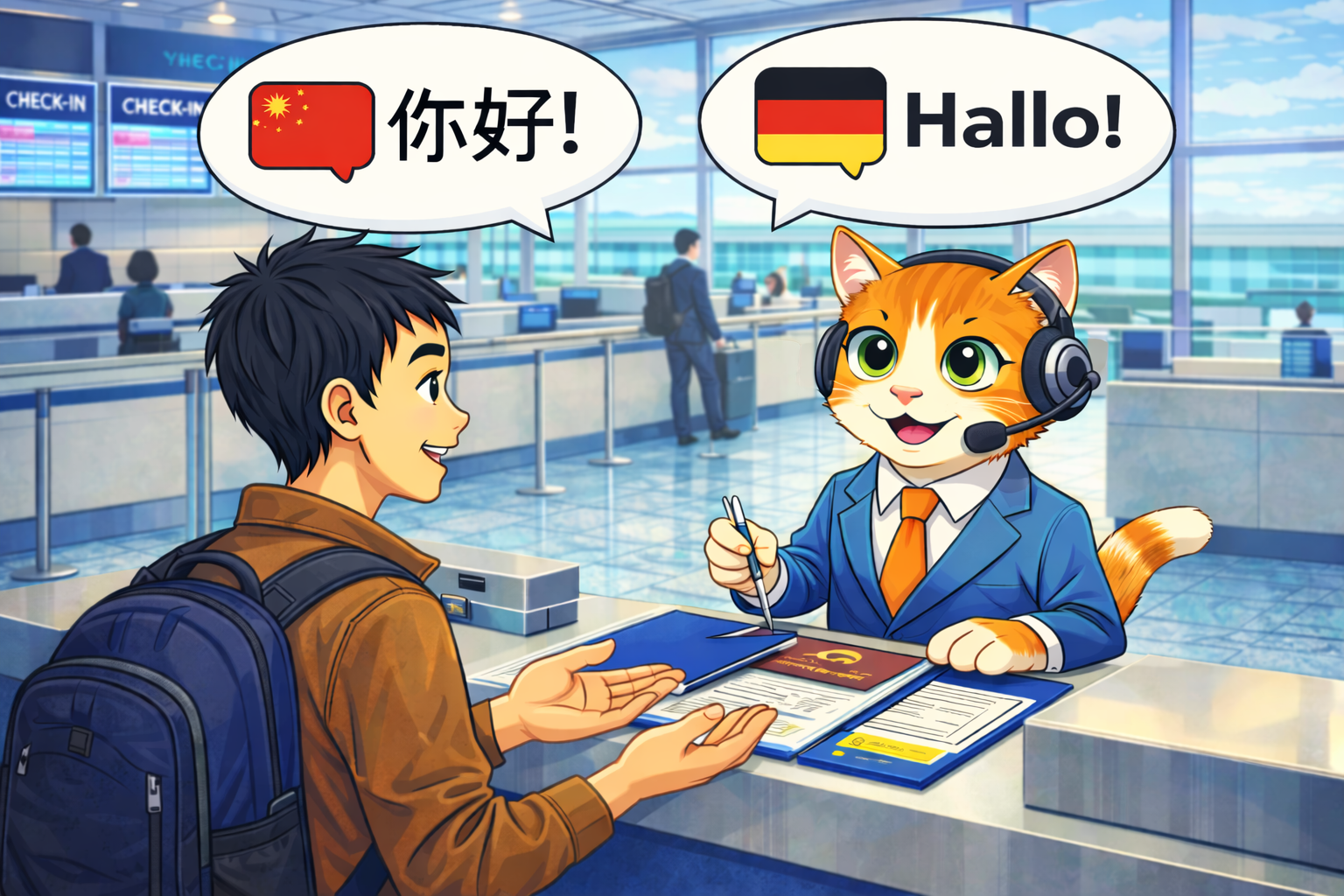 VoxTIQ airport conversation